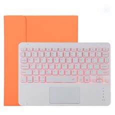 TG11BCS Custodia protettiva in pelle microfibra con tastiera Bluetooth staccabile per iPad Pro da 11 pollici (2020), con retroilluminazione, touchpad, slot per penna e supporto (arancione)