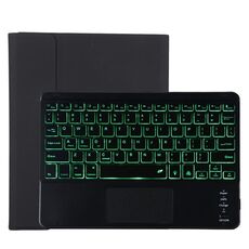 TG11BCS Custodia protettiva in pelle microfibra con tastiera nera Bluetooth rimovibile per iPad Pro da 11 pollici (2020), con retroilluminazione, touchpad, slot per penna e supporto (nero)