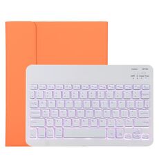 Custodia protettiva in pelle microfibra con tastiera Bluetooth staccabile TG11BS per iPad Pro da 11 pollici (2020), con retroilluminazione, slot per penna e supporto (arancione)