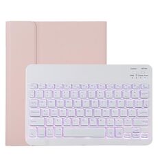 Custodia protettiva in pelle microfibra con tastiera Bluetooth staccabile TG11BS per iPad Pro da 11 pollici (2020), con retroilluminazione, slot per penna e supporto (rosa)