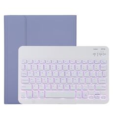 Custodia protettiva in pelle microfibra con tastiera Bluetooth staccabile TG11BS per iPad Pro da 11 pollici (2020), con retroilluminazione, slot per penna e supporto (viola)