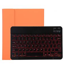 TG11BS Tastiera Bluetooth staccabile nera + custodia protettiva in pelle in microfibra per iPad Pro da 11 pollici (2020), con retroilluminazione, slot per penna e supporto (arancione)