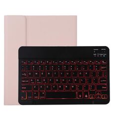 TG11BS Tastiera Bluetooth staccabile nera + custodia protettiva in pelle microfibra per iPad Pro da 11 pollici (2020), con retroilluminazione, slot per penna e supporto (rosa)