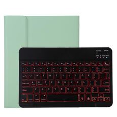 TG11BS Tastiera Bluetooth staccabile nera + custodia protettiva in pelle in microfibra per iPad Pro da 11 pollici (2020), con retroilluminazione, slot per penna e supporto (verde)