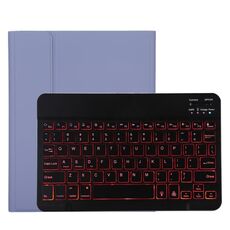 TG11BS Tastiera Bluetooth staccabile nera + custodia protettiva in pelle in microfibra per iPad Pro da 11 pollici (2020), con retroilluminazione, slot per penna e supporto (viola)