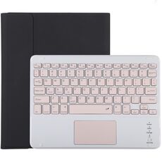 TG-102BC Tastiera rosa Bluetooth staccabile + custodia protettiva in pelle in microfibra per iPad 10,2 pollici / iPad Air (2019), con touch pad, slot per penna e supporto (nero)
