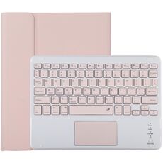 TG-102BC Tastiera rosa Bluetooth staccabile + custodia protettiva in pelle in microfibra per iPad 10,2 pollici / iPad Air (2019), con touch pad, slot per penna e supporto (rosa)