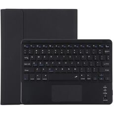 TG-102BC Tastiera Bluetooth staccabile nera + custodia protettiva in pelle microfibra per iPad da 10,2 pollici / iPad Air (2019), con touch pad, slot per penna e supporto (nero)