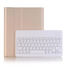 A102B per iPad 10,2 pollici 2019 Custodia in pelle con tastiera Bluetooth rimovibile ultrasottile con supporto e funzione slot per penna (oro)