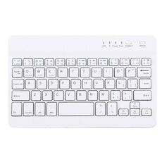 Tastiera wireless Bluetooth portatile, compatibile con tablet da 10 pollici con funzioni Bluetooth (bianca)