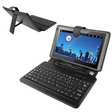 Custodia per tablet in pelle da tablet PC da 8 pollici con tastiera in plastica USB (nero)