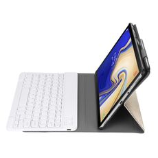 A510 Bluetooth 3.0 Custodia in pelle con tastiera Bluetooth rimovibile ultrasottile per Samsung Galaxy Tab A 10.1 (2019) T510 / T515, con slot per penna e supporto (oro)