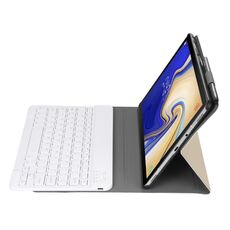 A720 Bluetooth 3.0 Custodia in pelle con tastiera Bluetooth rimovibile ultrasottile + custodia protettiva in pelle per Samsung Galaxy Tab S5e T720, con porta penna e supporto (oro)