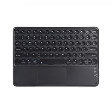 Tastiera universale da 10 pollici da 10 pollici tastiera rotonda con tastiera wireless Bluetooth con pannello tattile (nero)