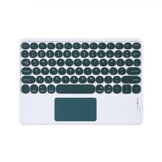 Tastiera universale da 10 pollici da 10 pollici tastiera rotonda con tastiera Bluetooth wireless con pannello tattile (verde scuro)