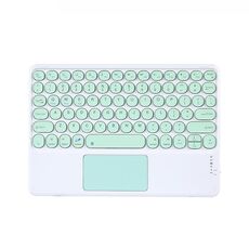 Tastiera universale da 10 pollici da 10 pollici tastiera rotonda con tastiera wireless Bluetooth con pannello tattile (verde)