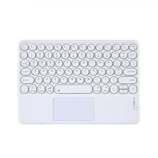 Tavoletta universale da 250C da 10 pollici tastiera rotonda con tastiera Bluetooth wireless con pannello tattile (bianco)