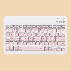 Set tastiera e mouse Bluetooth portatili ultrasottili universali per telefoni tablet, dimensioni: 10 pollici (tastiera rosa)