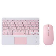 871 9.7 pollici Tastiera Bluetooth Bluetooth portatile con touch screen iPad + set mouse per iPad (rosa + mouse)