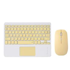 871 9.7 pollici Tastiera Bluetooth wireless portatile con touch screen iPad + set mouse per iPad (Giallo + Mouse)