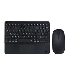 871 9.7 pollici Tastiera Bluetooth wireless portatile con touch screen iPad + set mouse per iPad (nero + mouse)