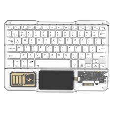 Tastiera Bluetooth wireless retroilluminata KB-333 per telefono cellulare, tablet, tastiera compatibile con laptop (bianca)