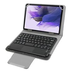 Custodia in pelle con tastiera touchpad magnetica Bluetooth staccabile universale con supporto per tablet PC iSO da 10,1 pollici e Android e Windows (nero)