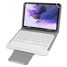 Custodia in pelle con tastiera touchpad magnetica Bluetooth staccabile universale con supporto per tablet PC iSO da 10,1 pollici e Android e Windows (bianco)