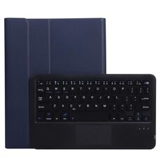 A11-A 2 in 1 tastiera Bluetooth rimovibile + custodia in pelle protettiva con touchpad e supporto per iPad Pro 11 2021/2020/2018, iPad Air 2020 (blu scuro)
