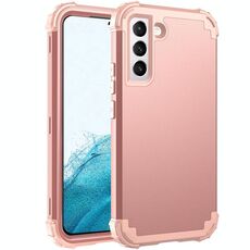 Per Samsung Galaxy S22 5G PC + Custodia al telefono in silicone (oro rosa)