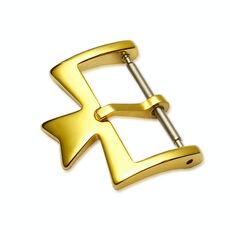 VC Accessori per orologi con fibbia per mandrima in acciaio inossidabile, stile: fibbia da 16 mm (oro)