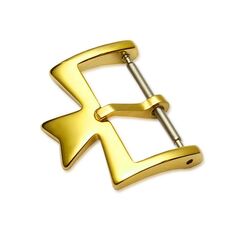 VC Accessori per orologi con fibbia per mandrima in acciaio inossidabile, stile: fibbia da 18 mm (oro)
