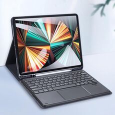 DUX DUCIS Custodia in pelle con tastiera Bluetooth con touchpad e funzione Smart Sleep per iPad Pro 12.9 2020/2021/2022 (nero)
