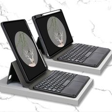 Custodia in pelle tastiera Bluetooth con touchpad e custodia inferiore rotabile per iPad 10.2 2021 e 2020 e 2019 / AIR 2019 / Pro 10,5 pollici (nero)