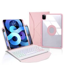 Z11BS Slot per penna Retroilluminazione Tastiera Bluetooth Custodia per tablet in pelle per iPad Pro 11 2021/2020/2018 (rosa)