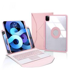Z11B-A Porta Penna Touchpad Tastiera Bluetooth Custodia Tablet in Pelle per iPad Pro 11 2021/2020/2018 (Rosa)
