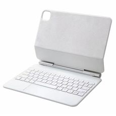 Custodia in pelle con tastiera Bluetooth P10 per iPad Air 5/4 da 10,9 pollici con touch pad (bianco)