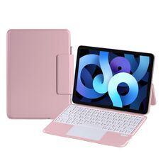 X3125-6 Custodia con tastiera Bluetooth magnetica sottile integrata per iPad Air 2022 / Air 2020 10.9 / Pro 11 2018/2020/2021/2022 (rosa)