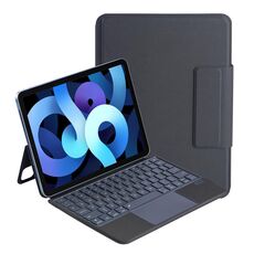 Custodia in pelle per tastiera Bluetooth retroilluminata J3125-6D con touch pad per iPad Air 5 10.9 2022 / Air 4 10.9 2020 / iPad Pro 11 2022/2021/2020/2018 (nero)