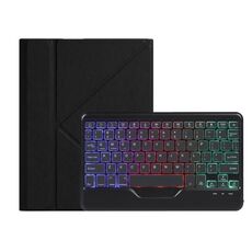 Per iPad 2025/2022 B10S Custodia in pelle con tastiera Bluetooth con retroilluminazione a tre colori (nero)