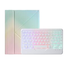 Per iPad 2025/2022 B10S Custodia in pelle con tastiera Bluetooth con retroilluminazione a tre colori (arcobaleno)