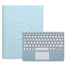 Per iPad Air 2022 / iPad Pro 11 2021 Pulsante quadrato Custodia in pelle con tastiera Bluetooth girevole a 360 gradi con touchpad (azzurro cielo)