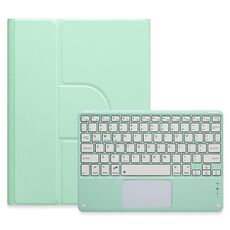 Per iPad 10th Gen 10.9 2022 Custodia in pelle con tastiera Bluetooth girevole a 360 gradi con pulsante quadrato e touchpad (verde menta)