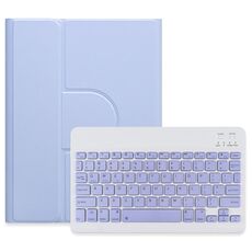 Custodia in pelle per tastiera Bluetooth girevole a 360 gradi per iPad 10th Gen 10.9 2022 pulsante quadrato (viola chiaro)