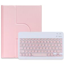 Custodia in pelle per tastiera Bluetooth girevole a 360 gradi per iPad 10th Gen 10.9 2022 pulsante quadrato (rosa)