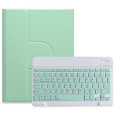 Custodia in pelle per tastiera Bluetooth girevole a 360 gradi per iPad Air 2022 / iPad Pro 11 2021 pulsante quadrato (verde menta)
