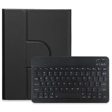 Custodia in pelle per tastiera Bluetooth girevole a 360 gradi per iPad Air 2022 / iPad Pro 11 2021 pulsante quadrato (nero)