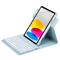 Custodia in pelle per tastiera Bluetooth girevole a 360 gradi per iPad 10a generazione 10.9 2022 (blu cielo)