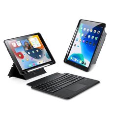 Per iPad 10.2 2019/2020/2021/Air 2019/Pro 10.5 pollici 2017 DUX DUCIS Serie DK Custodia magnetica per tablet con tastiera Bluetooth wireless (Nero)