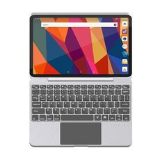 Per iPad Pro 12.9 2020/2021/2022 Custodia in pelle con tastiera touch Bluetooth in lega di alluminio (Argento)